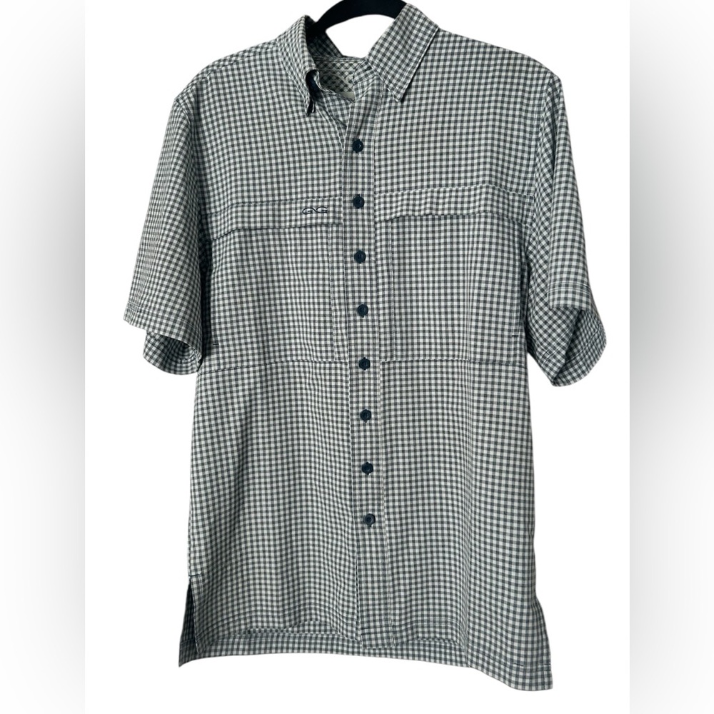 Game Guard TekCheck Shirt Mens Small Blue /White Vented 1041 Outdoors Fishing
